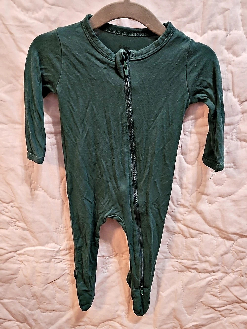 Kyte BABY Zippered Footie Green Pajamas